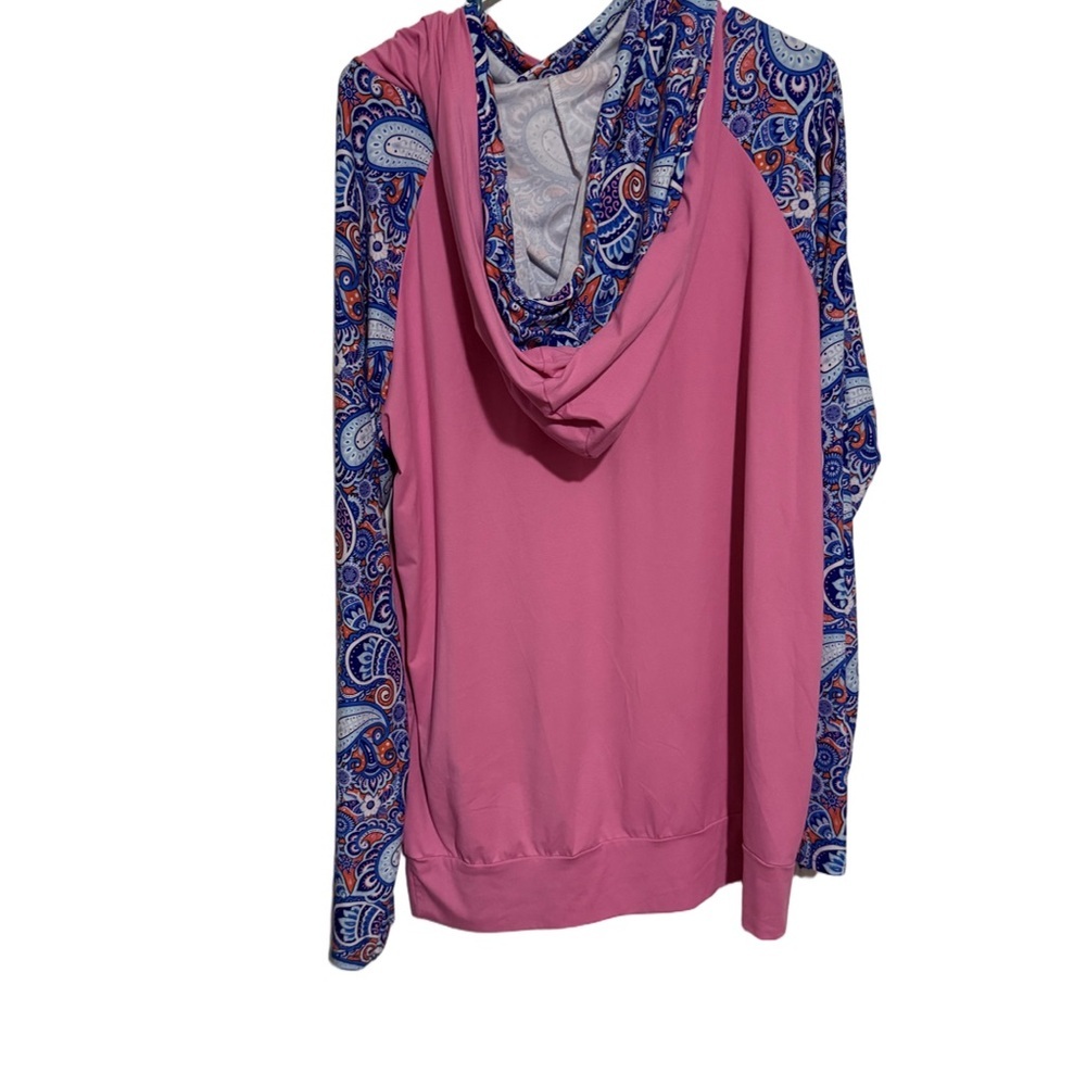 Simply Southern Pink Paisley Hoodie Pullover Women's XL - Picture 3 of 3